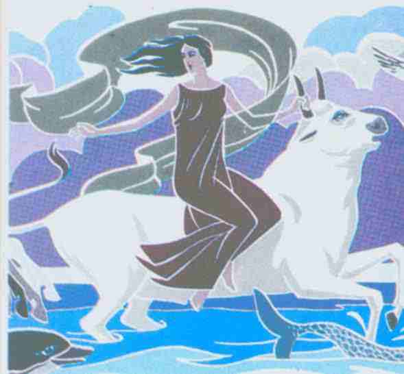 Zeus, als stier, en het prinsesje Europa
