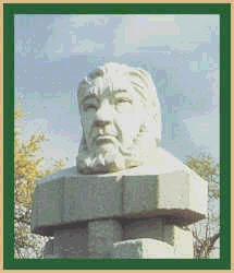 Borsbeeld van Paul Kruger by die hoofhek van die Kruger Nasionale Park, Suider Afrika se bekendste Wildtuin.